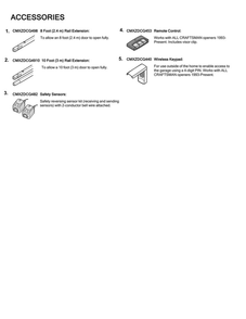 Accessories Diagram and Parts List for CMXEOCG772  Craftsman Garage Door Opener