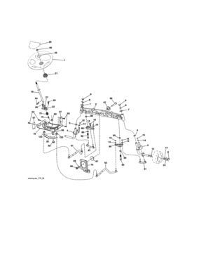 Steering Diagram and Parts List for 917986411  Craftsman Lawn Tractor