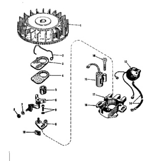 Magneto (phelon F-3220-h) Diagram and Parts List for 14366250  Craftsman Engine
