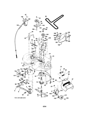 Mower Deck Diagram and Parts List for 917273753  Craftsman Lawn Tractor