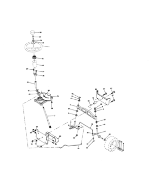 Steering Assembly Diagram and Parts List for 917276824  Craftsman Lawn Tractor