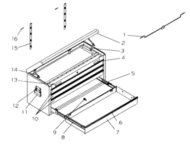 Tool Chest Diagram and Parts List for 706954841  Craftsman Tool Stand & Cart