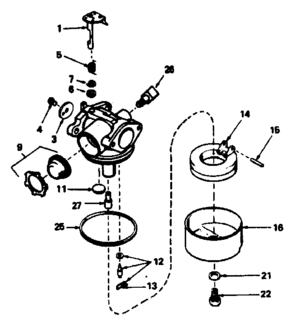 Carburetor No. 632078a Diagram and Parts List for 143384402  Craftsman Engine