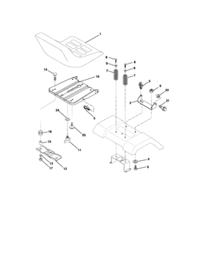 Seat Assembly Diagram and Parts List for 917276411  Craftsman Lawn Tractor