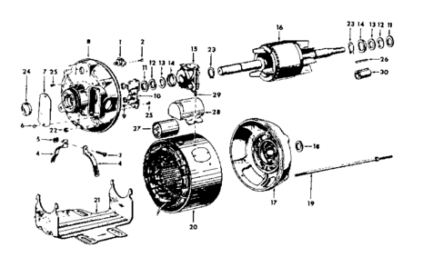 Unit Diagram and Parts List for 11319706  Craftsman Power Motor