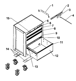 Cabinet Parts Diagram and Parts List for 706593590  Craftsman Tool Stand & Cart