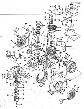 Basic Engine Diagram and Parts List for 14356200  Craftsman Engine
