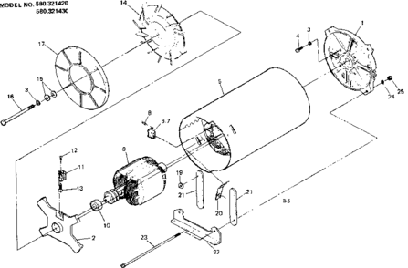 Stator Assembly Diagram and Parts List for 580321420  Craftsman Engine