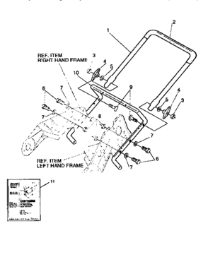 Handle Assembly Diagram and Parts List for 536883211  Craftsman Snow Blower