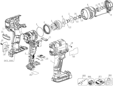 Part Location Diagram of CMCB2011 Craftsman Battery