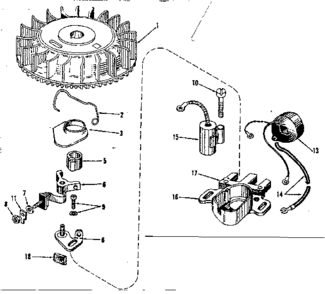 Magneto Diagram and Parts List for 143122032  Craftsman Engine
