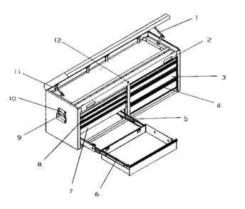 Chest Diagram and Parts List for 706955180  Craftsman Tool Stand & Cart