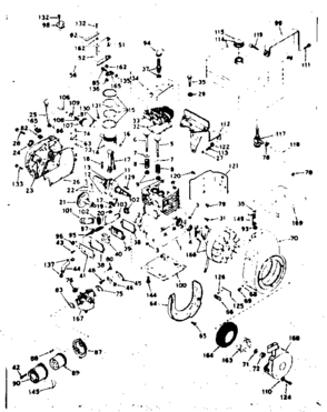 Basic Engine Diagram and Parts List for 143585032  Craftsman Engine
