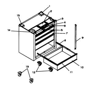 Chest Diagram and Parts List for 706597690  Craftsman Tool Stand & Cart