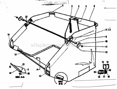 Part Location Diagram of 76-285-B Craftsman Frame