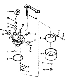 Carburetor 632410 Diagram and Parts List for 200673111  Craftsman Engine