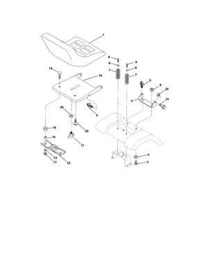 Seat Assembly Diagram and Parts List for 917271651  Craftsman Lawn Tractor