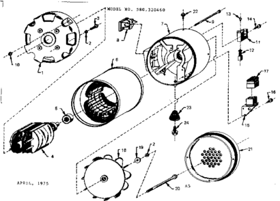 Stator Assembly Diagram and Parts List for 580320460  Craftsman Engine