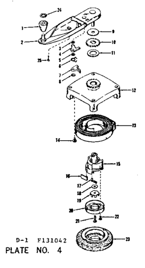 No-pull Starter Diagram and Parts List for 143131042  Craftsman Engine