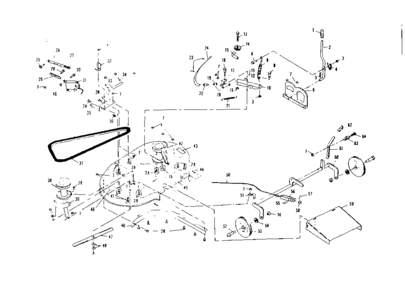 Mower Deck Diagram and Parts List for 536255210  Craftsman Lawn Tractor
