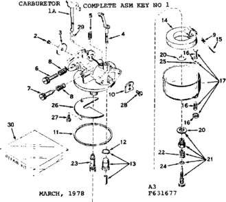 Replacement Parts Diagram and Parts List for 143626042  Craftsman Engine