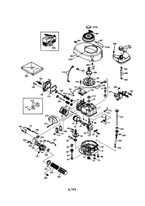 Replacement Parts Diagram and Parts List for 143996004  Craftsman Engine