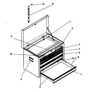 Chest Diagram and Parts List for 706620320  Craftsman Tool Stand & Cart