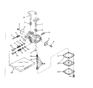Carburetor No. 630989 Diagram and Parts List for 143561132  Craftsman Engine