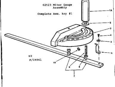 Part Location Diagram of 62014 Craftsman Miter Gauge