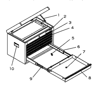 Unit Parts Diagram and Parts List for 706658461  Craftsman Tool Stand & Cart