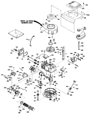 Replacement Parts Diagram and Parts List for 143434132  Craftsman Engine