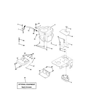 Engine Diagram and Parts List for 917271843  Craftsman Lawn Tractor