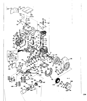 Basic Engine Diagram and Parts List for 143566172  Craftsman Engine
