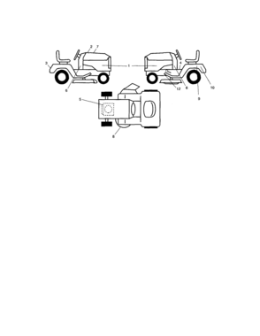 Decals Diagram and Parts List for 917288110  Craftsman Lawn Tractor