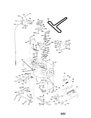 Mower Deck Diagram and Parts List for 917272760  Craftsman Lawn Tractor