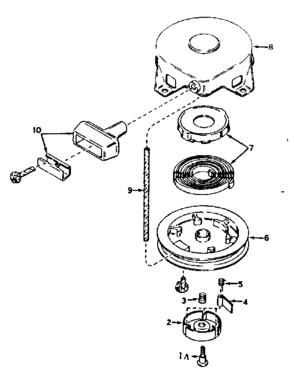 Rewind Starter No. 590449 Diagram and Parts List for 143576062  Craftsman Engine