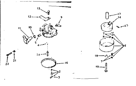 Carburetor Diagram and Parts List for 143217032  Craftsman Engine