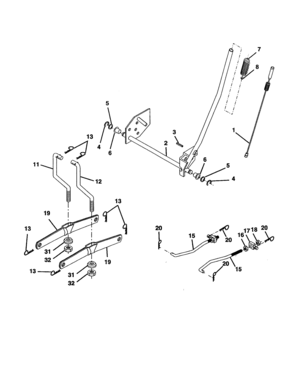 Mower Lift Diagram and Parts List for 917277152  Craftsman Lawn Tractor