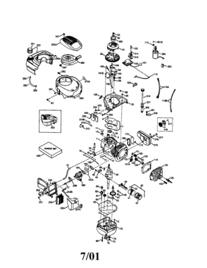 4-cycle Engine Diagram and Parts List for 143976612  Craftsman Engine