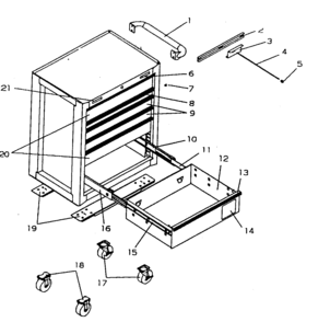 Tool Box Diagram and Parts List for 706596370  Craftsman Tool Stand & Cart