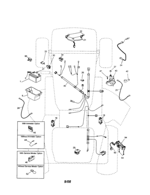 Electrical Diagram and Parts List for 917257401  Craftsman Lawn Tractor