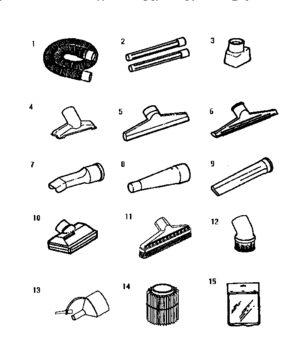 Accessories And Attachements Diagram and Parts List for 113177790  Craftsman Utility Vacuum