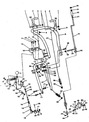 Upper Handle Assembly Repair Parts Diagram and Parts List for 536886800  Craftsman Snow Blower