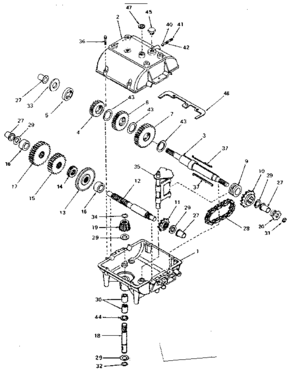 Replacement Parts Diagram and Parts List for 143700-017  Craftsman Lawn Tractor