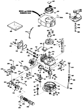 Replacement Parts Diagram and Parts List for 143943818  Craftsman Engine
