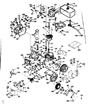 Basic Engine Diagram and Parts List for 143626232  Craftsman Engine
