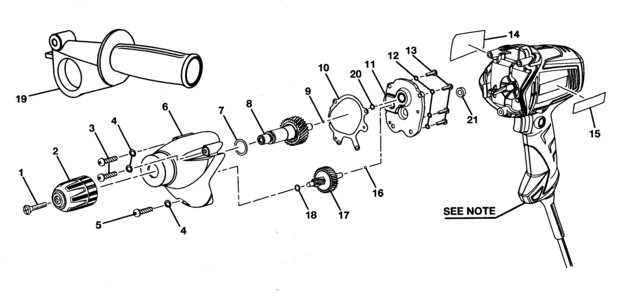 Drill Diagram and Parts List for 315101150  Craftsman Boring Machine