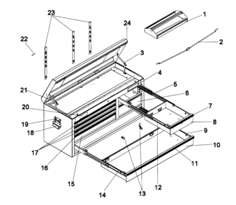 Tool Box Diagram and Parts List for 706825010  Craftsman Tool Stand & Cart