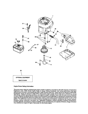 Engine Diagram and Parts List for 917289072  Craftsman Lawn Tractor