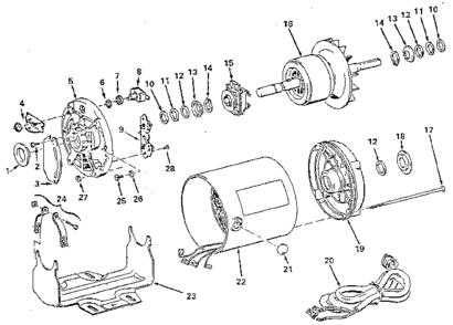 Unit Diagram and Parts List for 11312570  Craftsman Power Motor